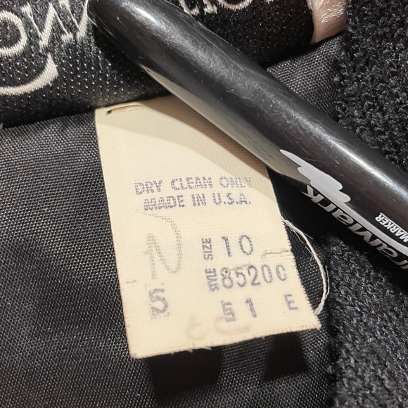 Vintage Connections Polka Dot Bow Pockets Knit Mini Dress Black Long Sleeve M 10 - Picture 7 of 8